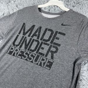 Nike Adult Shirt Large Gray Black Dri-Fit Athletic Graphic Pullover Tee Mens